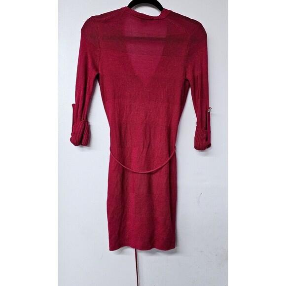 ARMANI EXCHANGE Hot Pink Linen Blend Crochet Button-Up Front Women Cardigan (S) - Picture 6 of 6